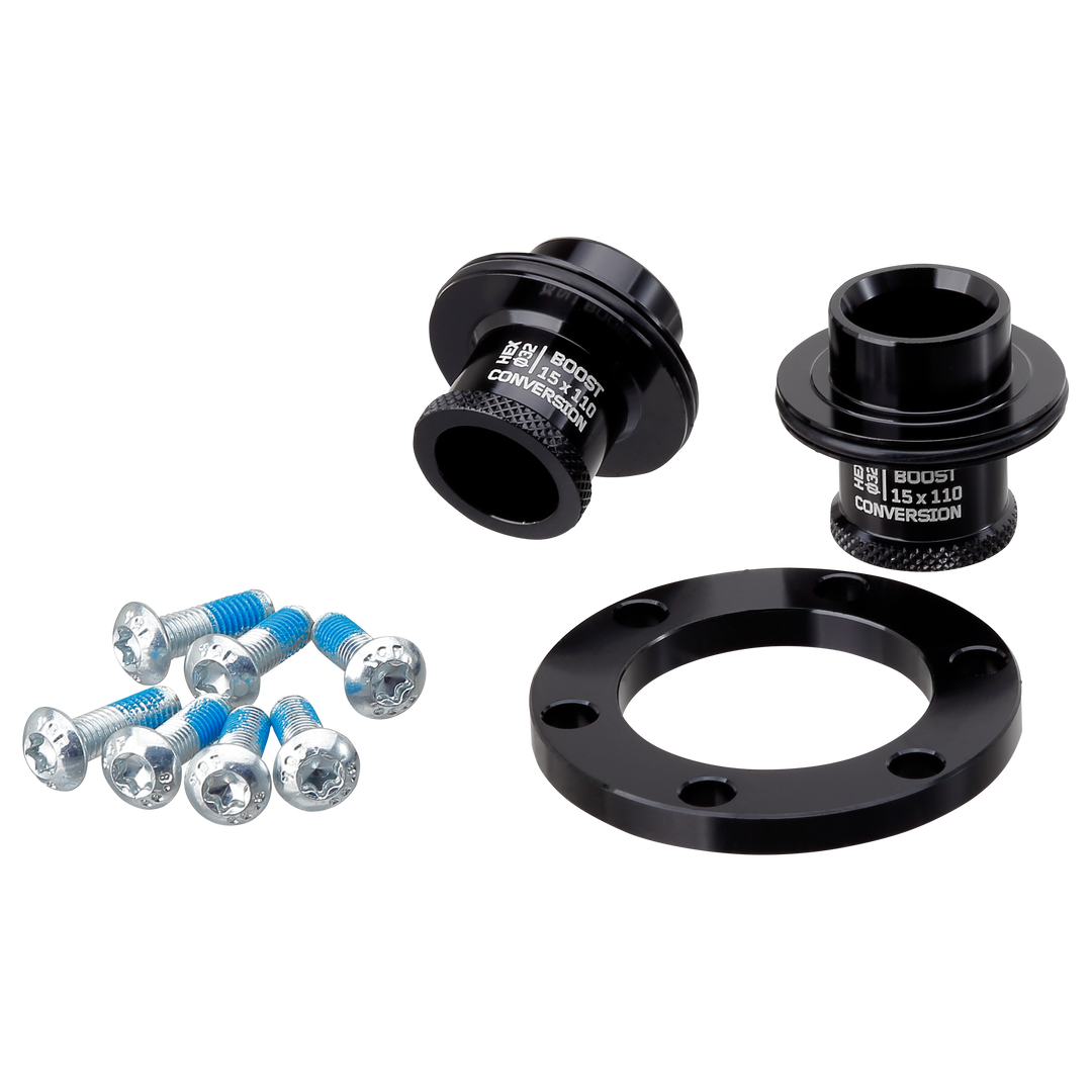 Efficient Boost Kit di conversione, anteriore 15 x 100 mm a 110 mm e posteriore da 12 x 142 mm a 148 mm (anteriore senza logo Efficient Boost Kit di conversione, anteriore 15 x 100 mm a 110 mm e posteriore da 12 x 142 mm a 148 mm (anteriore senza logo