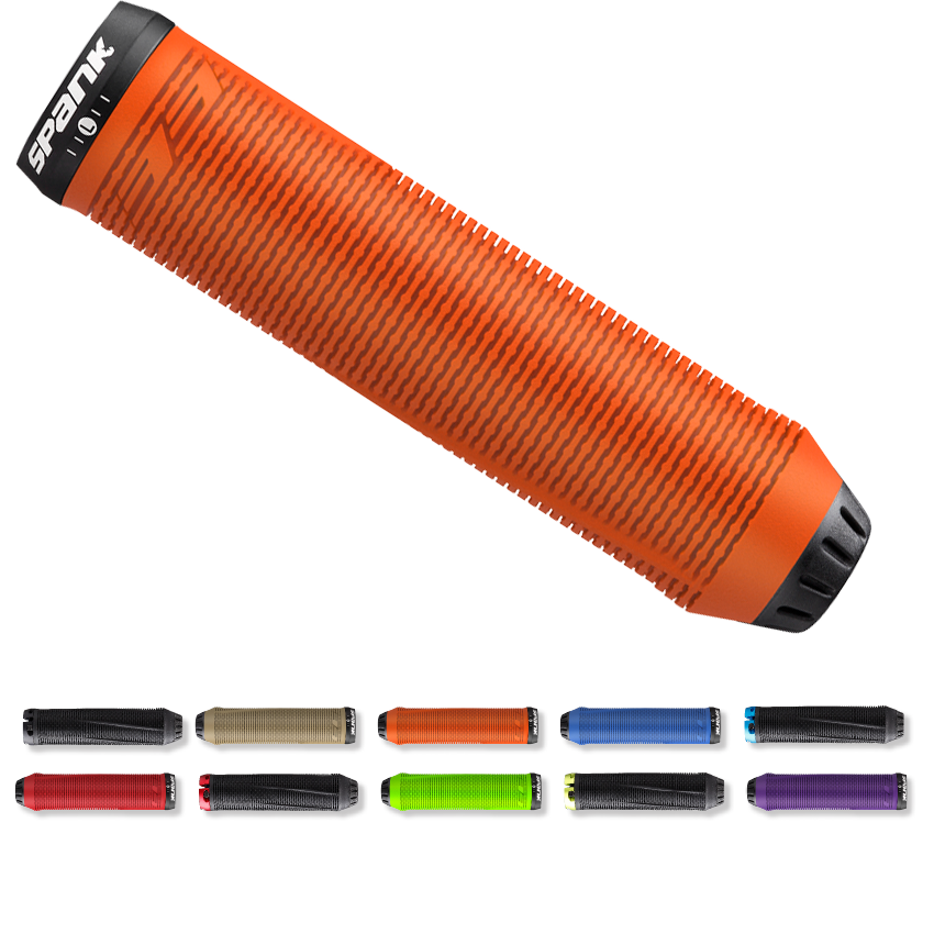 Poignée Spank Spike Grip 33 – Diamètre 33 Mm, Longueur 145 Mm, Gomme Human Factor Super Tacky 25A, Lock-on